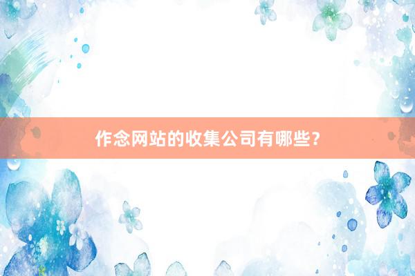 作念网站的收集公司有哪些？
