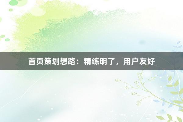 首页策划想路：精练明了，用户友好